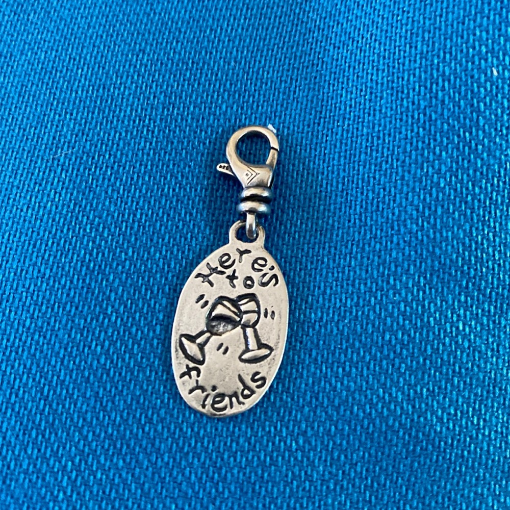 Silpada Sterling Silver Charm. “Cheers to Friends “